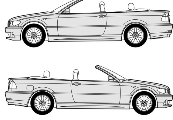 BMW 3 series E46 (Cabriolet, Compact & Coupe) - drawings (figures) of the car